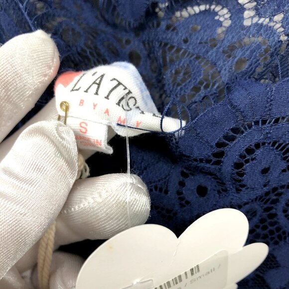 NWT L'atiste Sleepless Night Dress Womens S Blue Lace Cami Mini Slip Dress - Picture 10 of 11